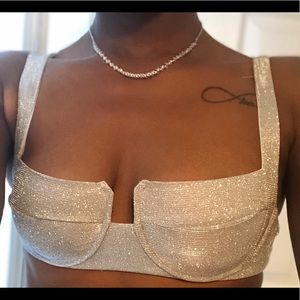 Silver crop top bralette